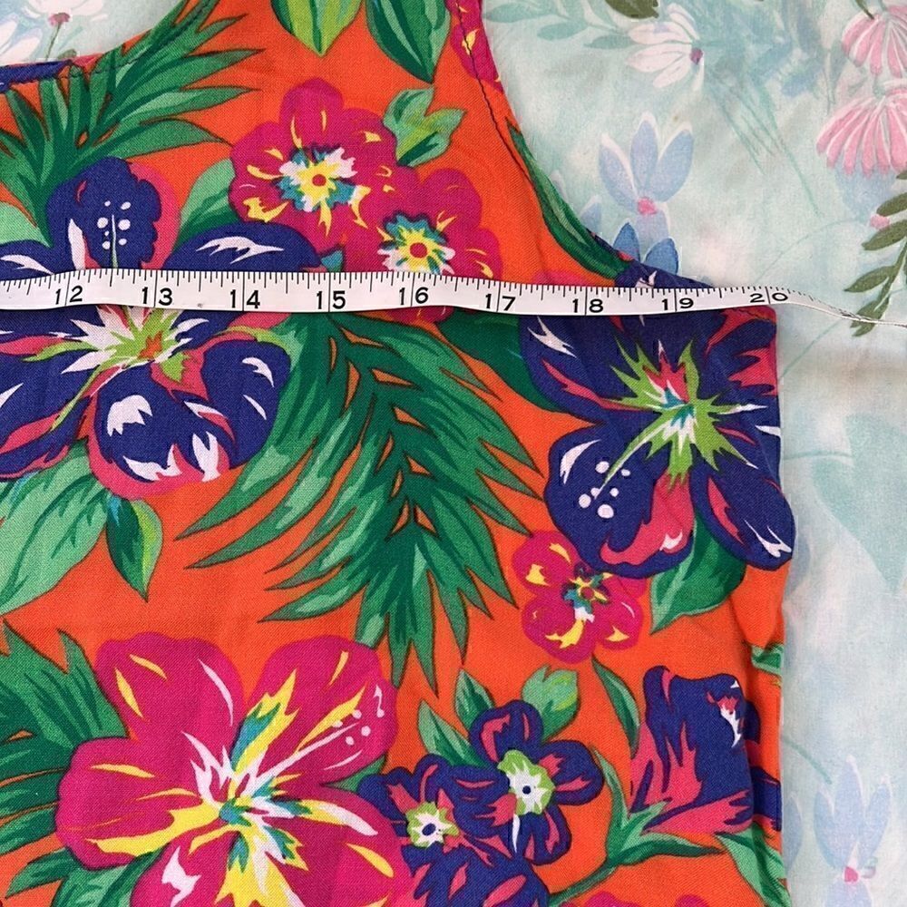 Vintage Hawaiian Print Tank Top Leilani Jones - Picture 2 of 6